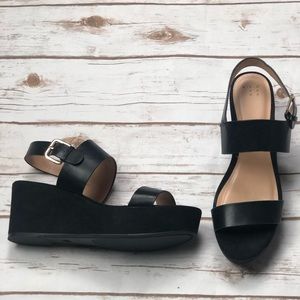 New black platform sandals